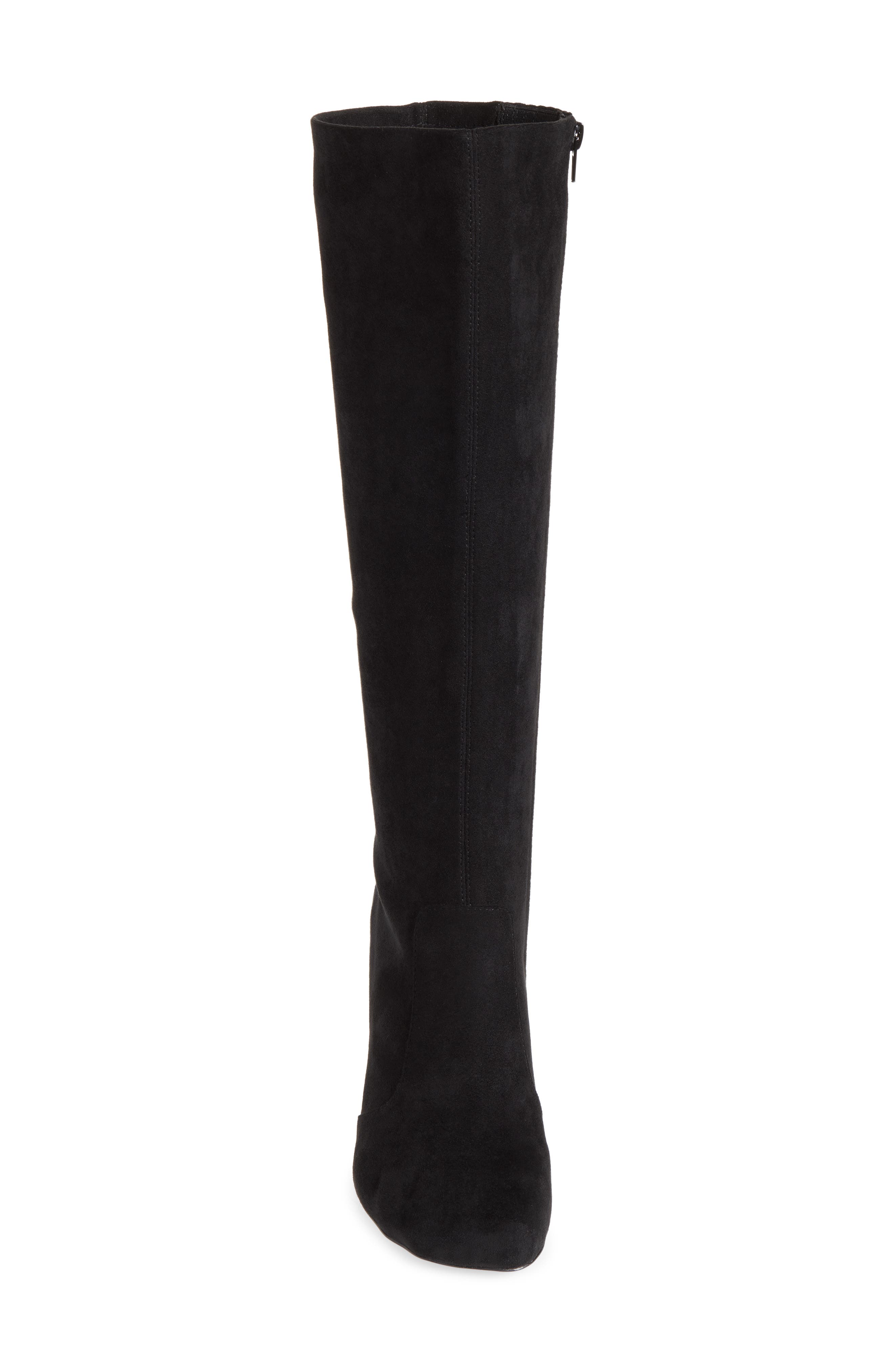 Conform Embossed Toe Knee High Boot, Alternate, color, BLACK SUEDE