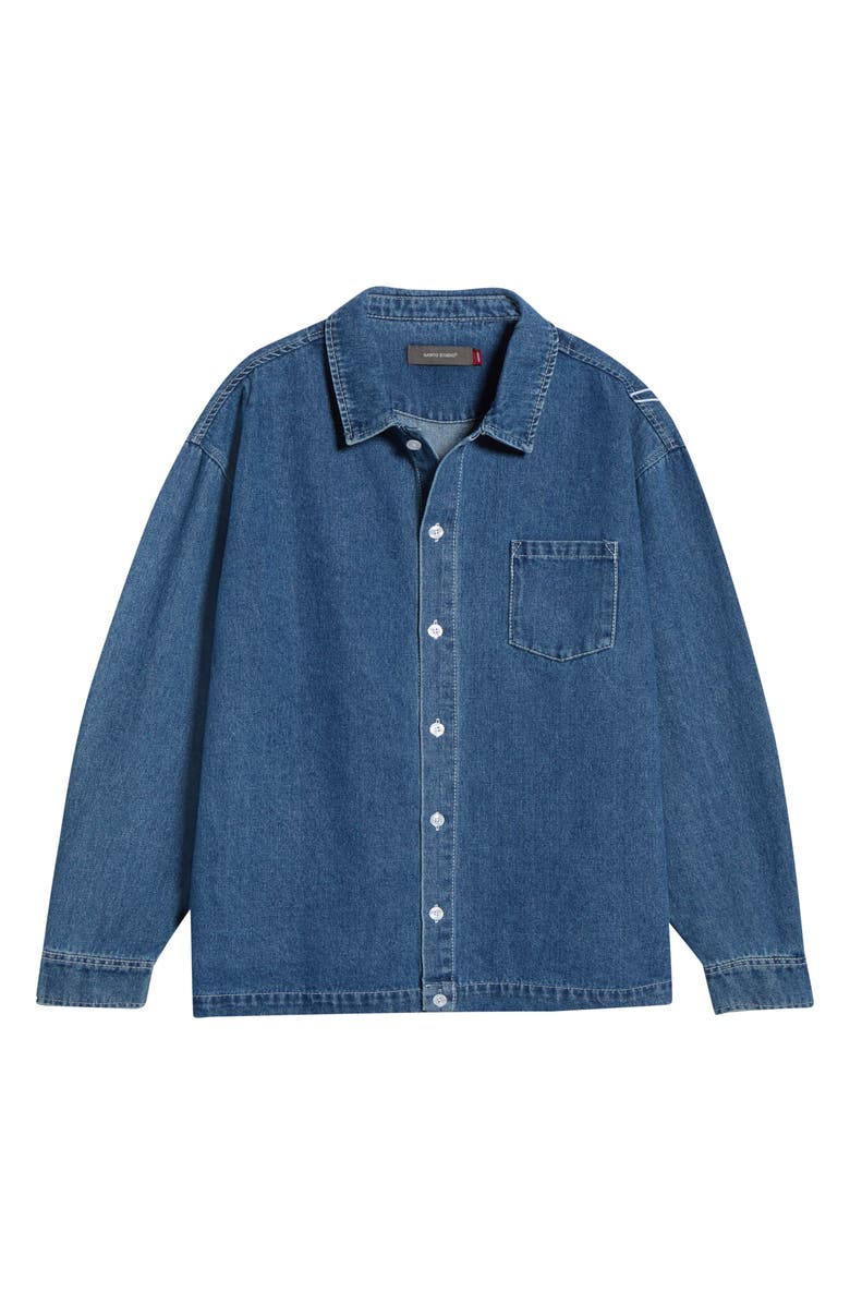 SANTO STUDIO Tinari Denim Button-Up Shirt, Alternate, color, Indigo Stone Washed