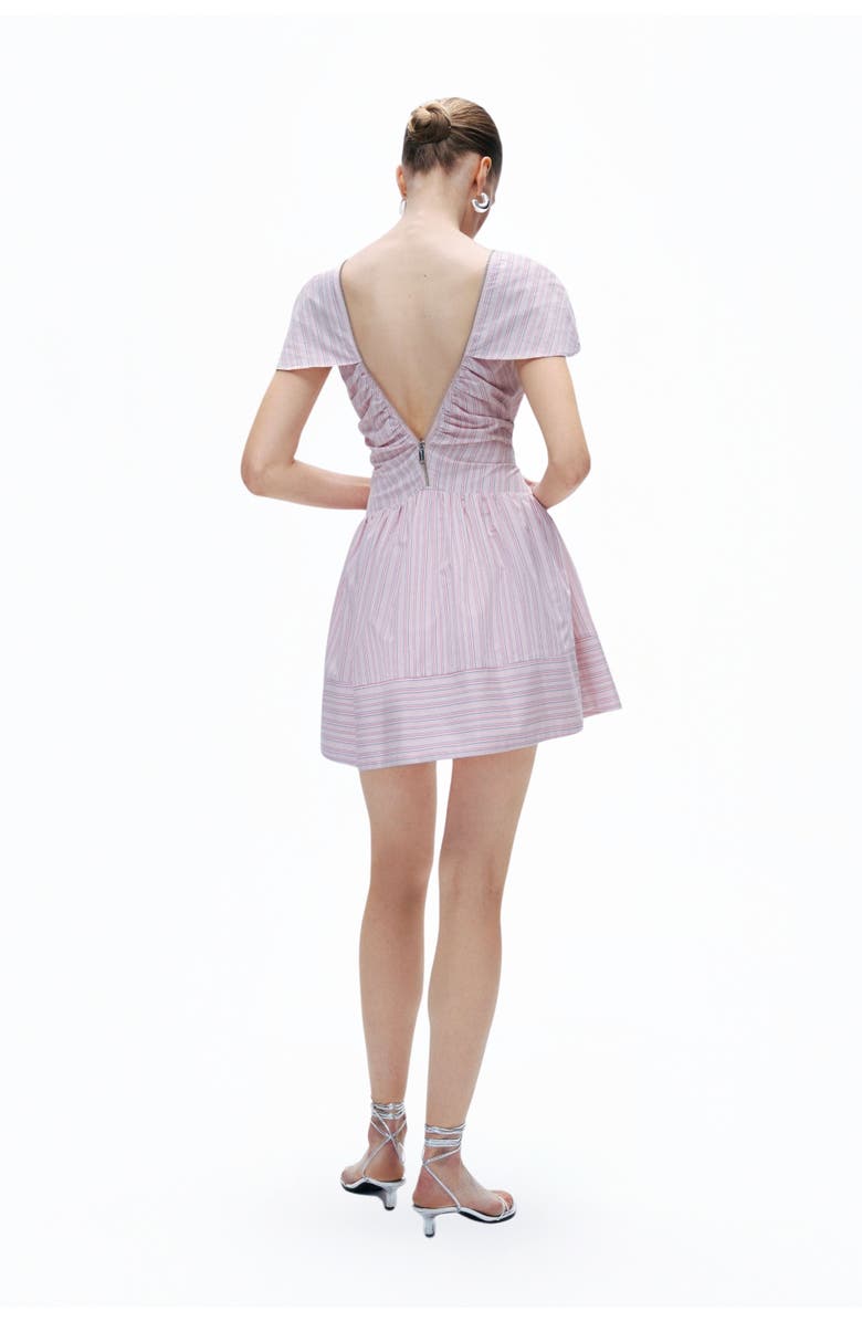 Nocturne Striped Mini Dress with Zipper Detail, Alternate, color,