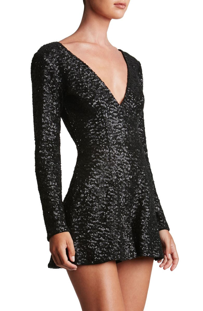 Dress the Population Bianca Sequin Romper, Alternate, color,