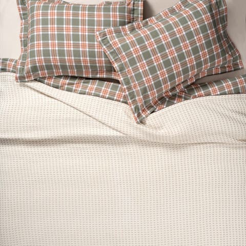 Costa Border Embroidered Yarn-Dyed King Size 100% Cotton Pique 94X87 In