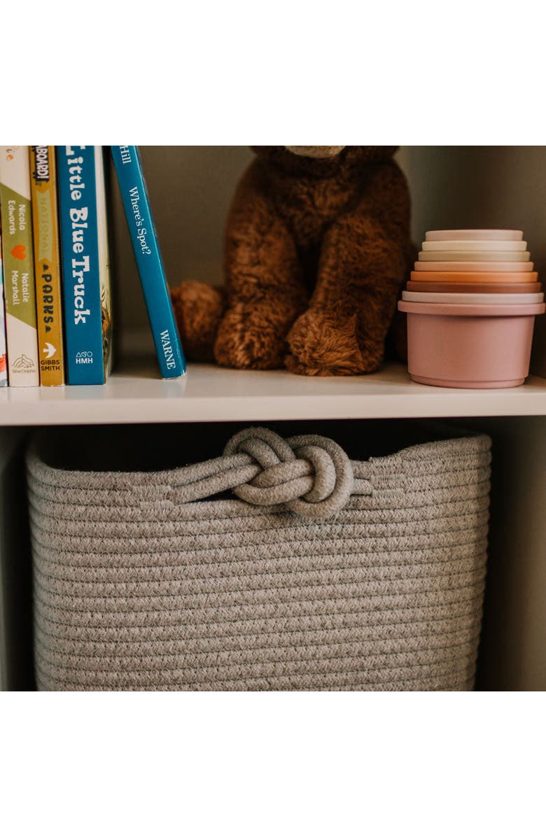 Parker Baby Co. Rope Cube Storage Basket, Alternate, color, Gray
