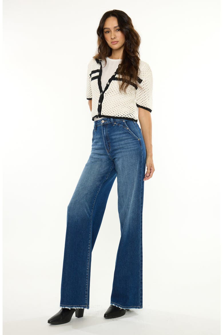 Sina Ultra High Rise Wide Jeans, Alternate, color, Dark Wash