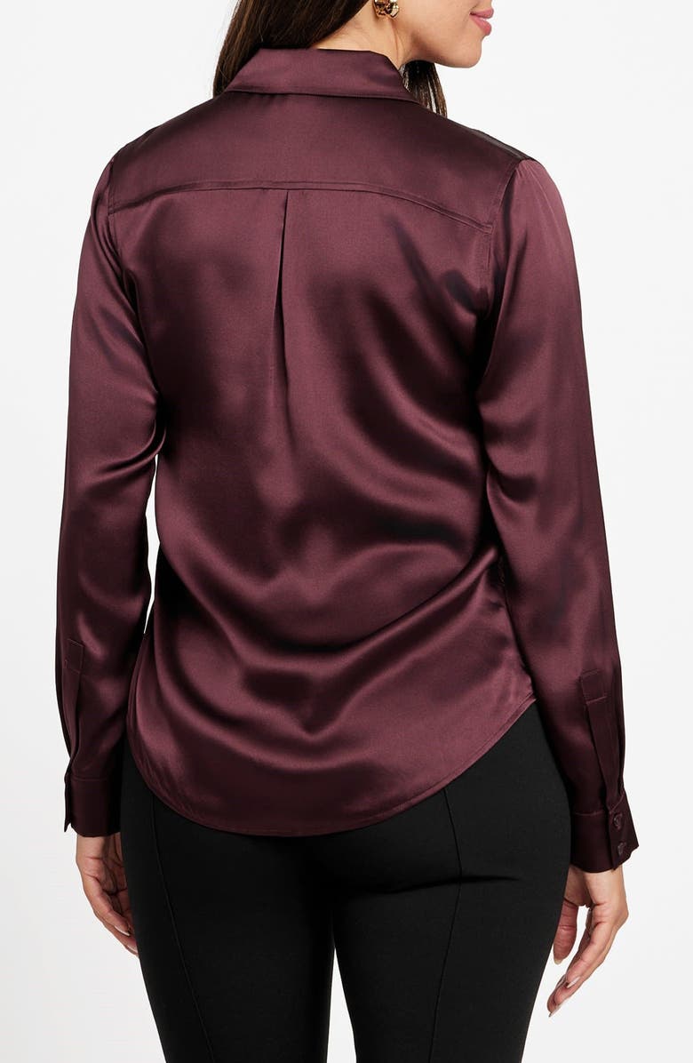 Marciano Icon Silk Shirt, Alternate, color, Purple