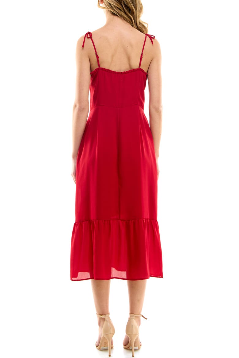 Corset Ruffle Dress, Alternate, color, RED
