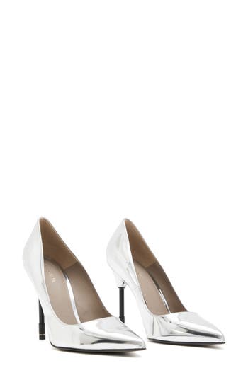 Allsaints Nova Pointed Toe Pump In Mirror Silver