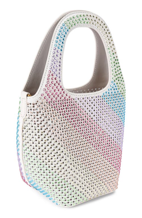 Kurt Geiger London Small Chelsea Crystal Leather Hobo Bag In Open White