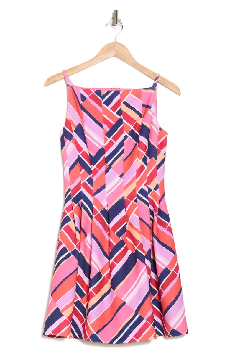 Vince Camuto Fit & Flare Scuba Knit Dress, Alternate, color, Pink Multi