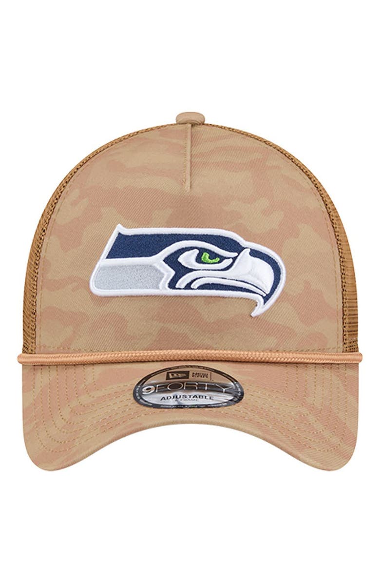 New Era Men's New Era  Tan Seattle Seahawks Wheat Camo 9FORTY Adjustable Hat, Alternate, color, Tan