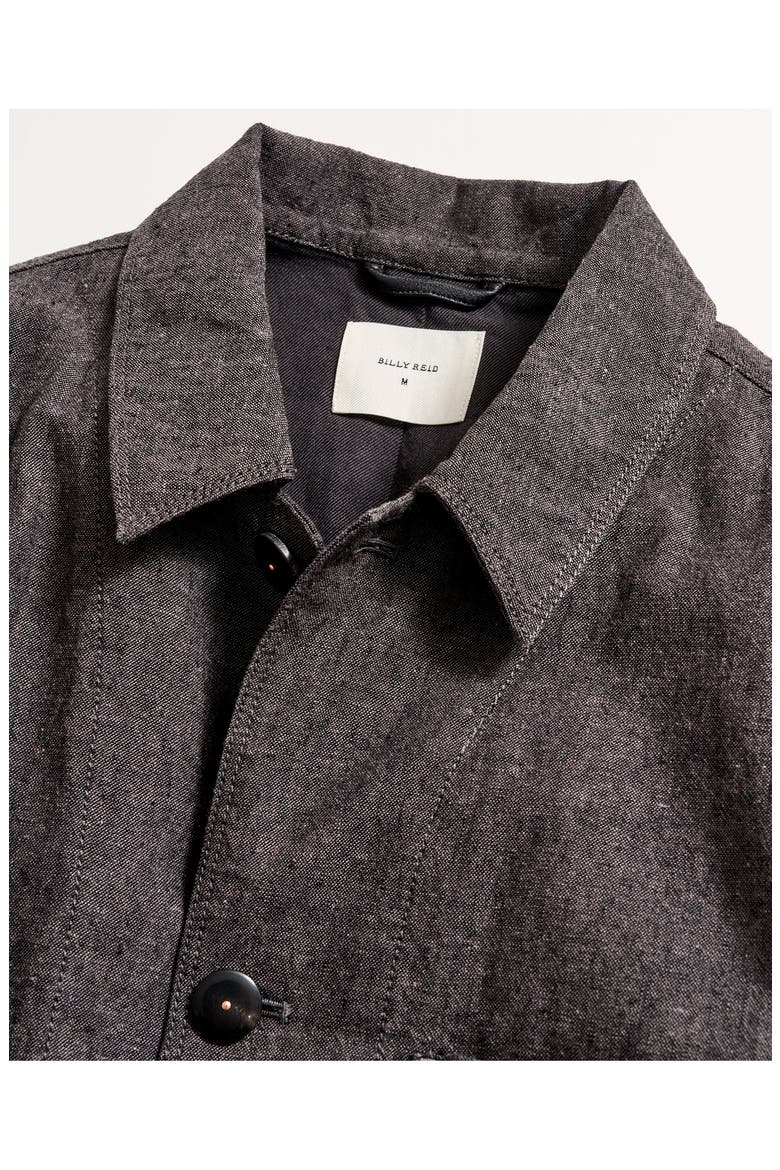 Linen & Cotton Chambray Chore Jacket, Alternate, color, CHARCOAL