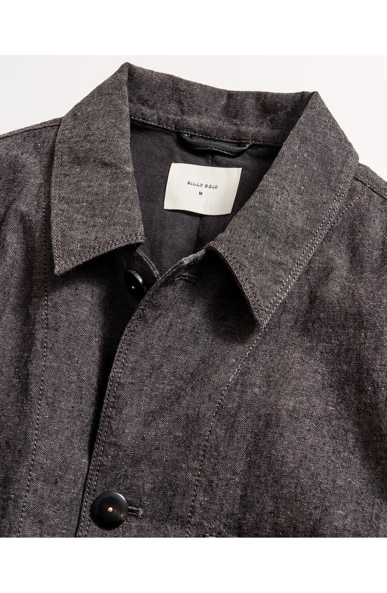 Billy Reid Linen & Cotton Chambray Chore Jacket, Alternate, color, Charcoal