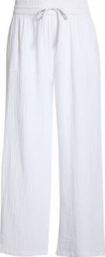 Caslon® Wide Leg Cotton Gauze Pants