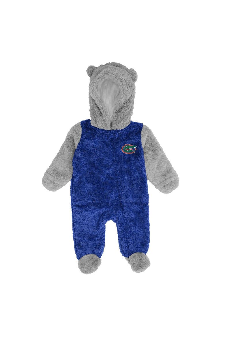 Newborn Royal/Gray Florida Gators Game Nap Teddy Fleece Bunting Full-Zip Sleeper, Main, color, Royal