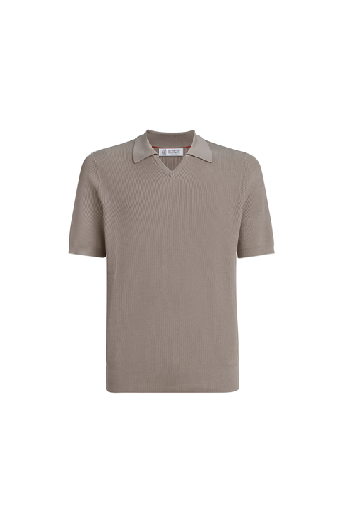 Cotton English rib knit polo