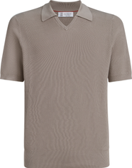 Brunello Cucinelli Cotton English rib knit polo