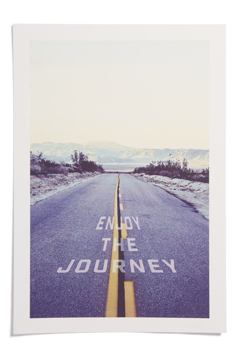 'Enjoy the Journey' Print, Main, color, YELLOW