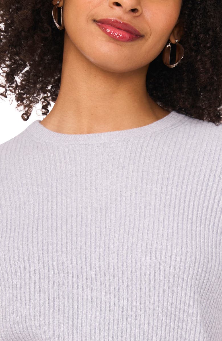 Halogen<sup>®</sup> Short Sleeve Rib Sweater Top, Alternate, color, Grey Skies