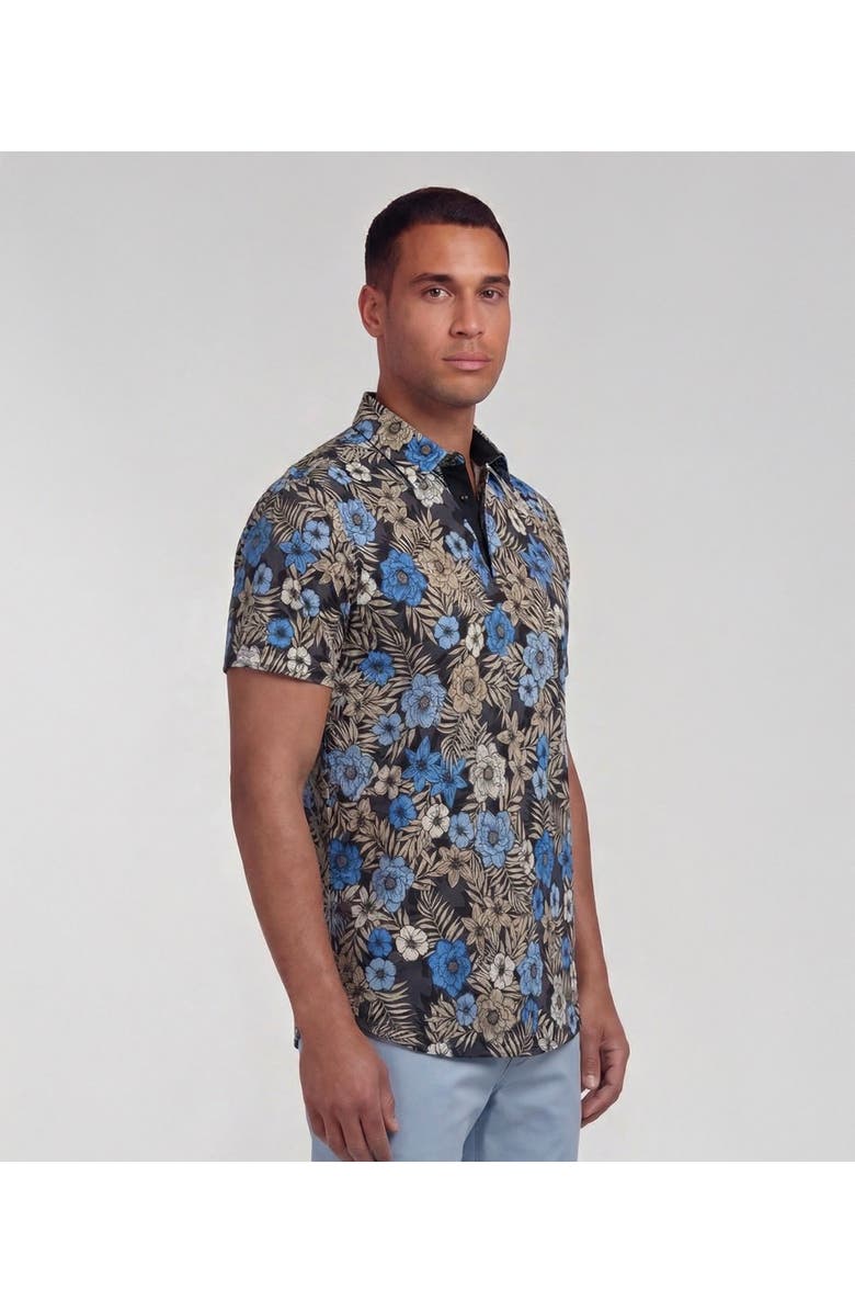 Lords of Harlech Tropical Mix Mens Knit Polo, Alternate, color, Tropical Mix Black