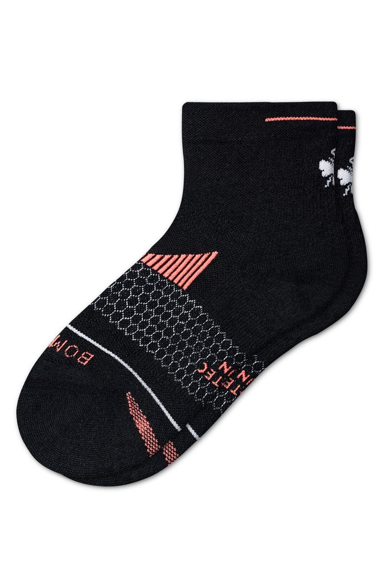Bombas Merino Wool Blend Quarter Crew Running Socks, Alternate, color, 