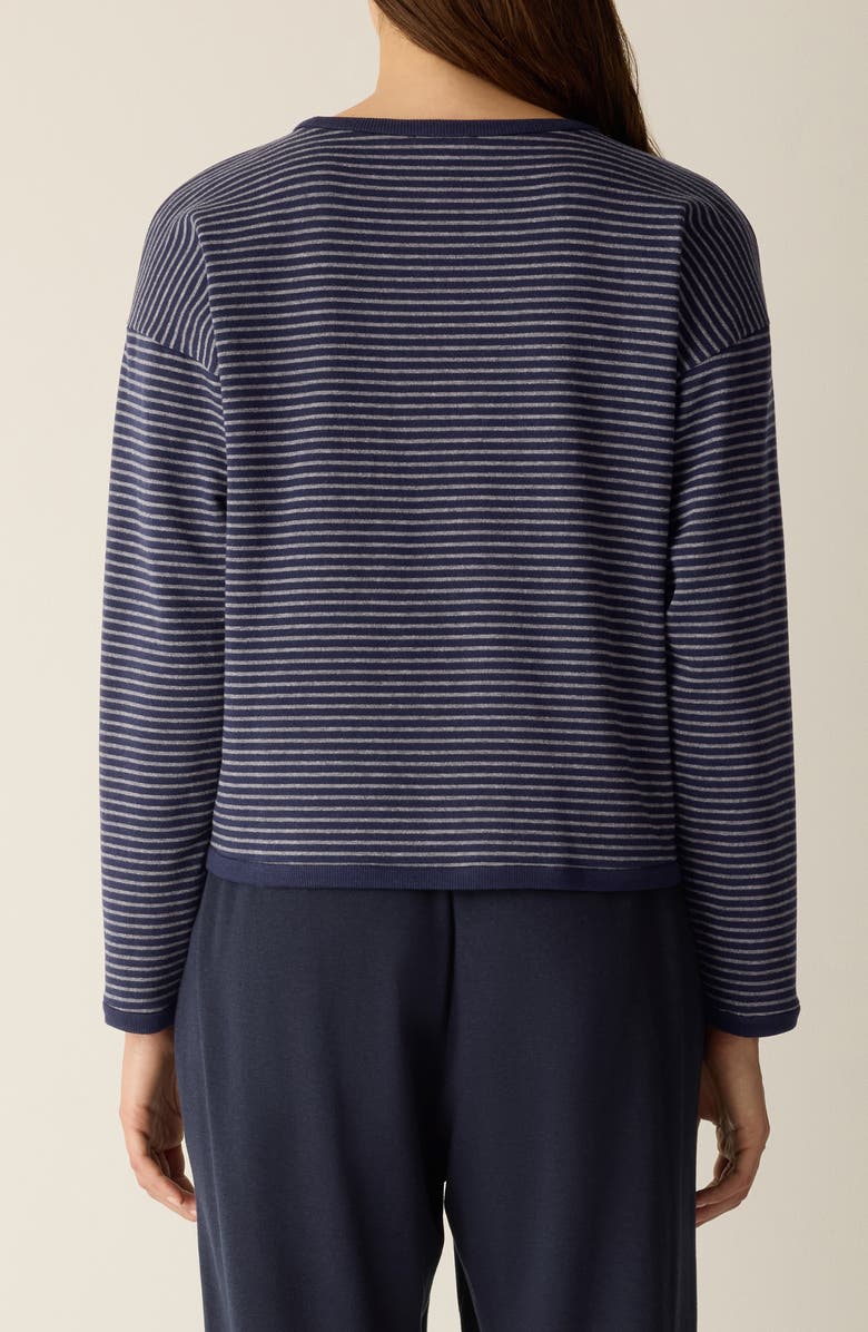 Eileen Fisher Stripe Long Sleeve Top, Alternate, color, Ink
