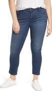 SLINK Jeans High Waist Pinstripe Ankle Jeans