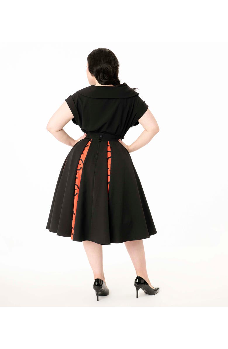 Unique Vintage Plus Size Pleated Swing Skirt, Alternate, color, Black