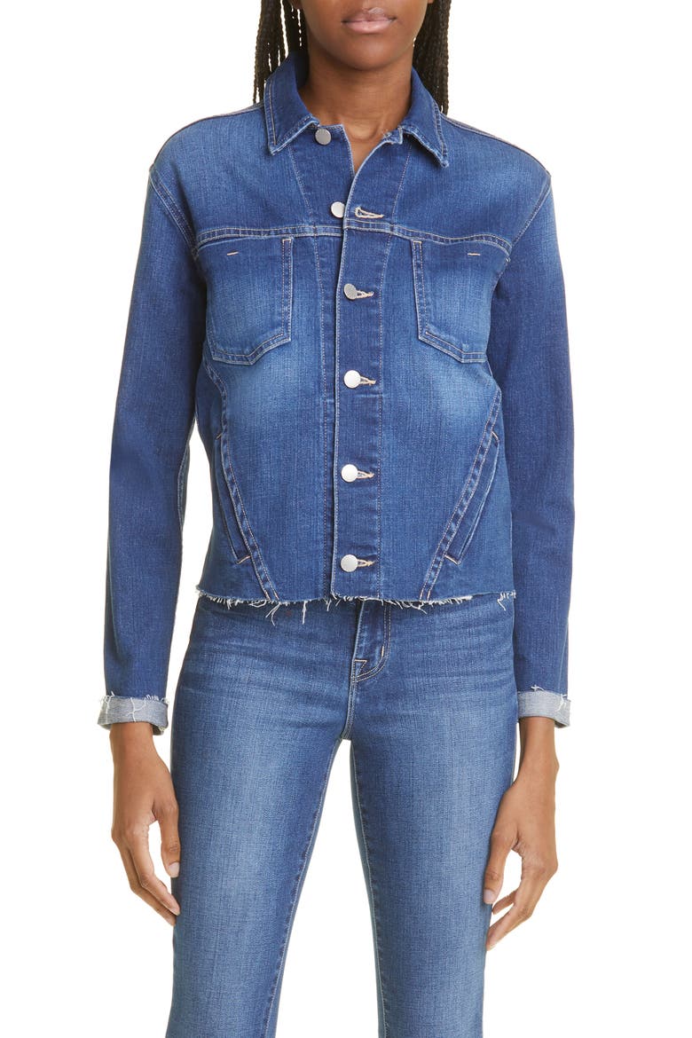 Janelle Slim Raw Edge Denim Jacket, Main, color, ALTA