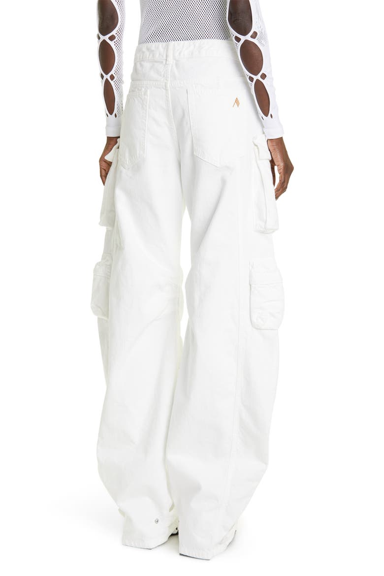 Fern Denim Low Rise Denim Cargo Pants, Alternate, color, WHITE