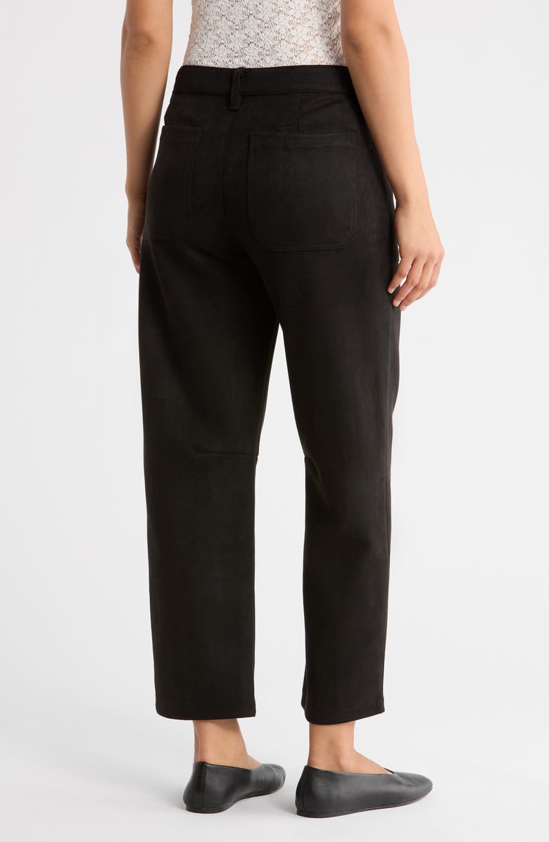 Sanctuary Faux Suede Barrel Leg Pants, Alternate, color, Black