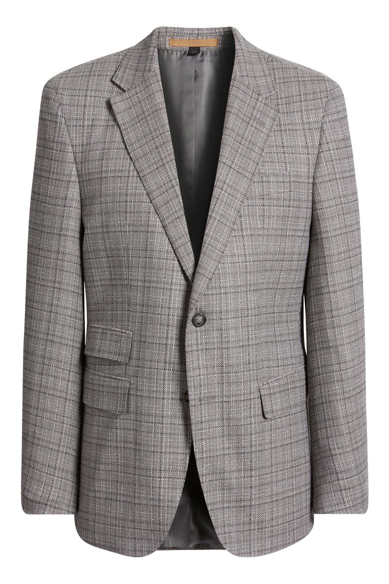 Jarrod Check Stretch Wool Sport Coat, Alternate, color, SILVER