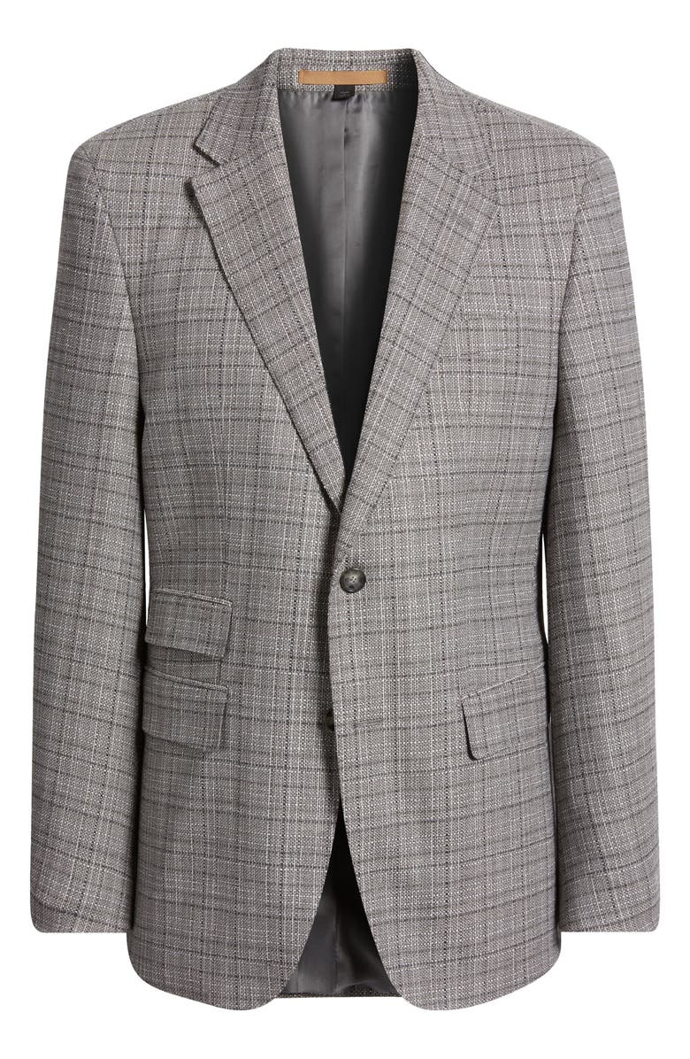 BOSS Jarrod Check Stretch Wool Sport Coat, Alternate, color, Silver