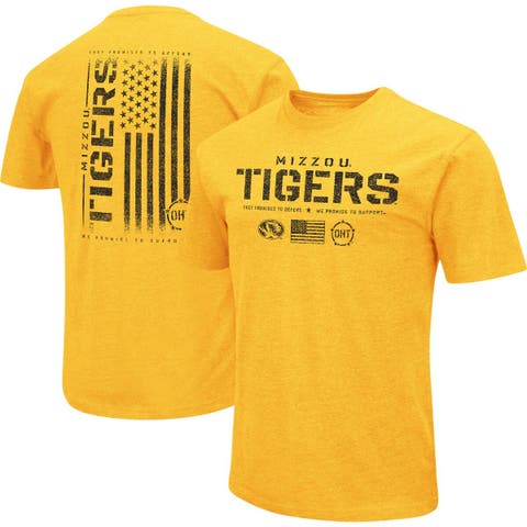 Men's Colosseum Gold Missouri Tigers OHT Military Appreciation Flag 2.0 T-Shirt