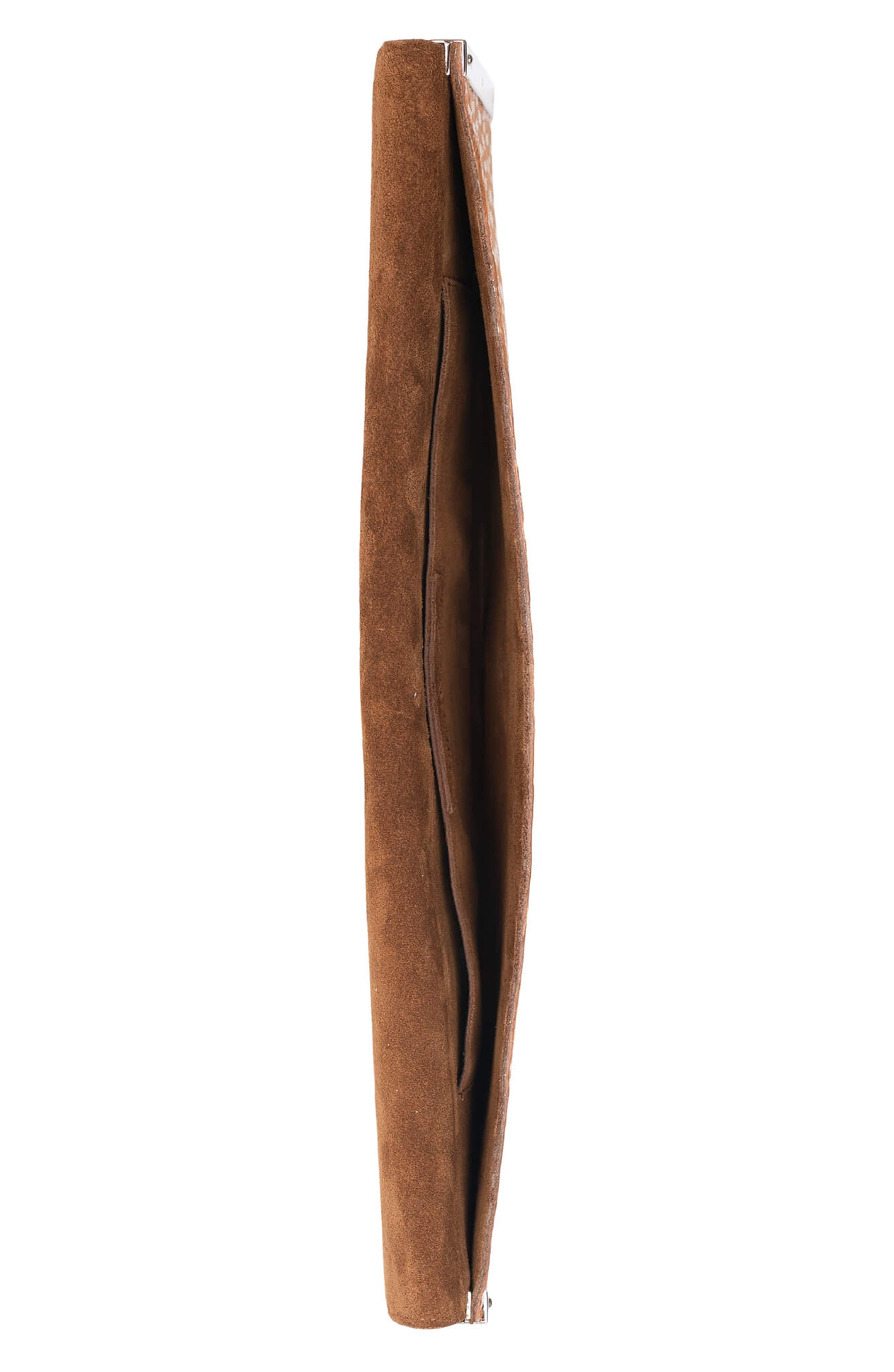 Jeffrey Campbell Genuine Calf Hair Clutch, Alternate, color, Beige White Spot