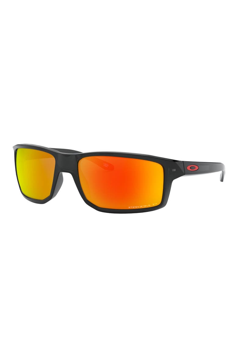 Gibston 61mm Polarized Wrap Sunglasses, Alternate, color, BLACK/ PRIZM RUBY