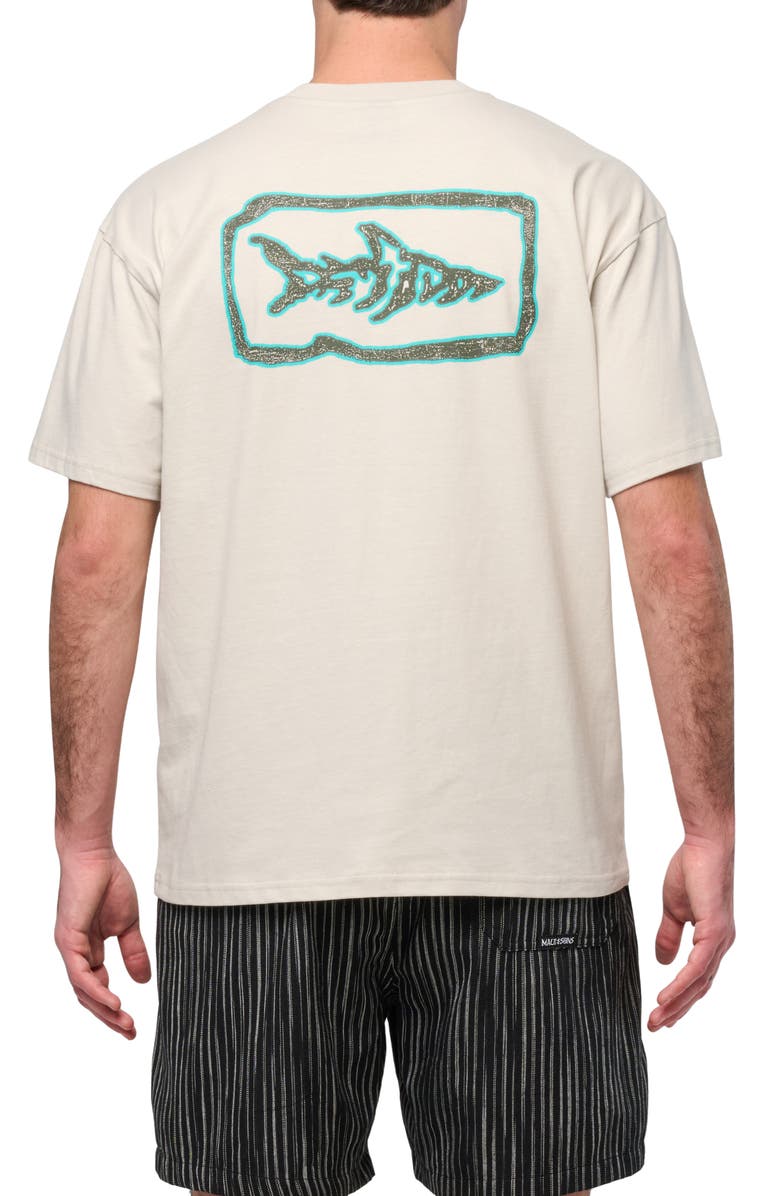 Maui & Sons Fossil Boxy Fit Cotton Graphic T-Shirt, Alternate, color, Cement