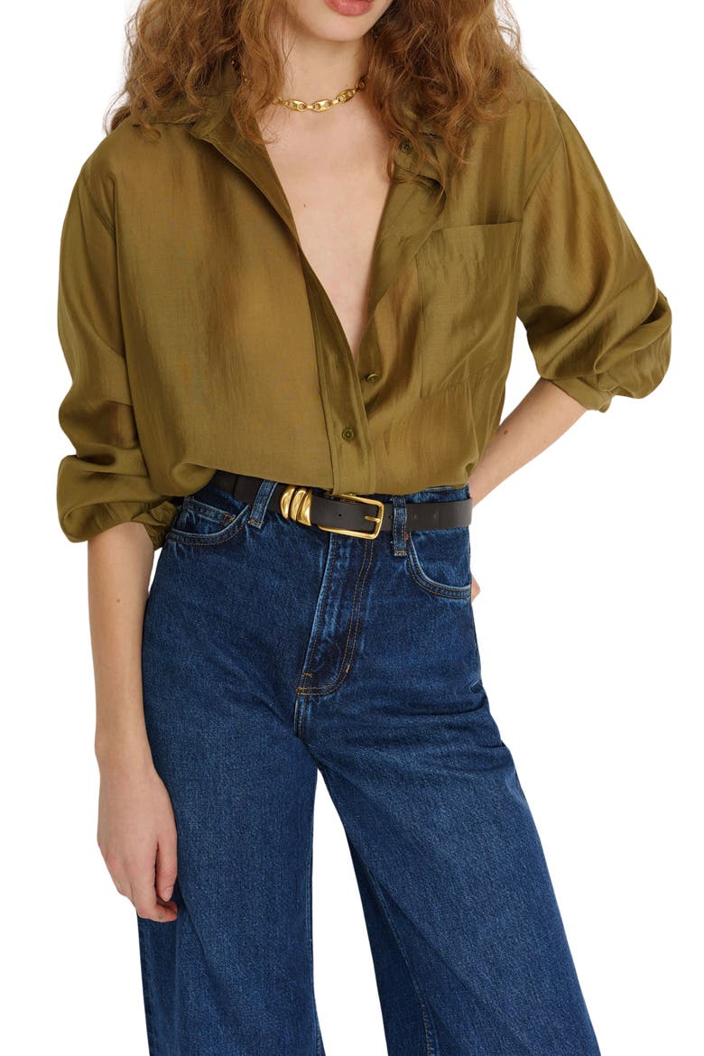 Eli Oversize Button-Up Shirt, Main, color, SHEER PEAR