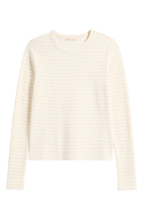 Marine Layer Lexi Stripe Sun-in Rib Long Sleeve T-shirt In Neutral