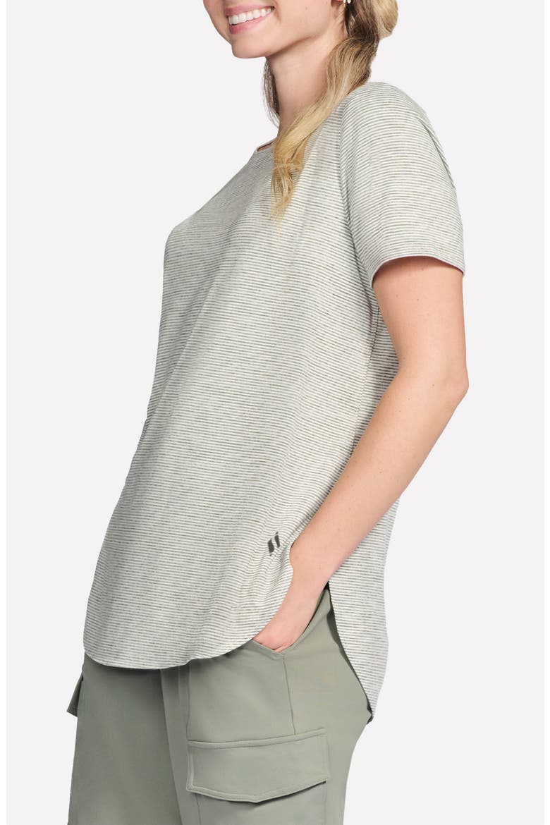 GoWalk® Stripe Tunic T-Shirt, Alternate, color, AGAVE/ ICE STRIPE SWIFT STRIPE