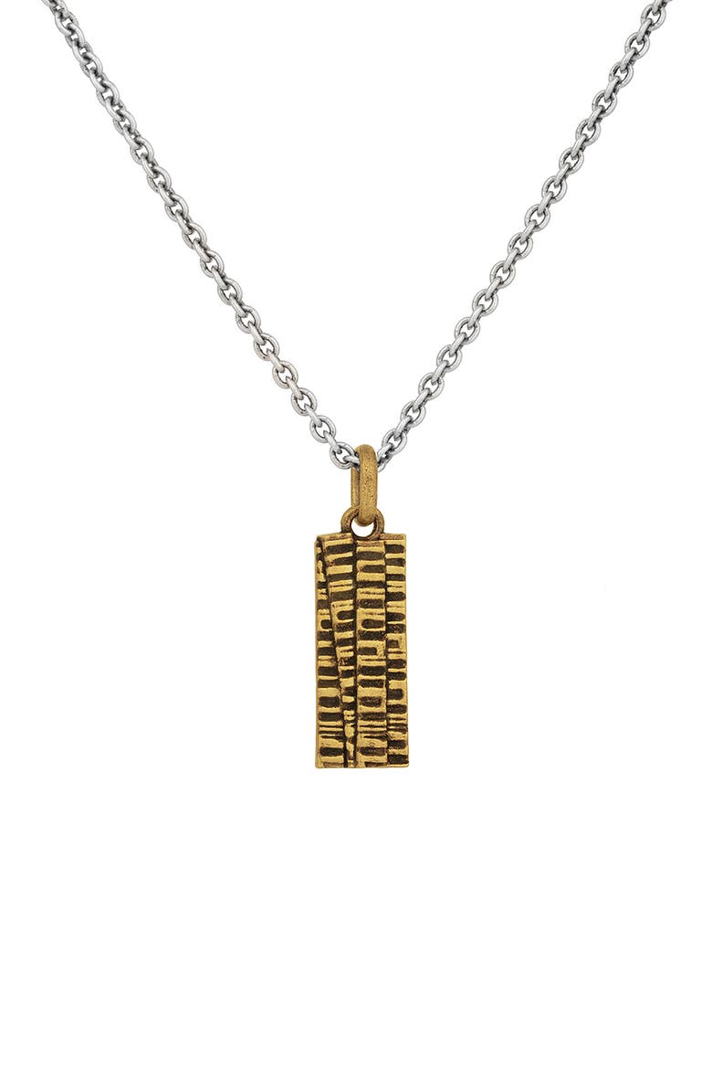 Men's Bar Pendant Necklace, Main, color, SILVER
