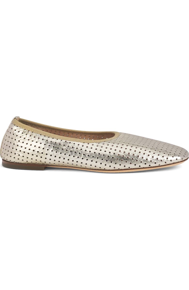 AGL Lucy Perforated Ballet Flat, Main, color, Platinum Leather