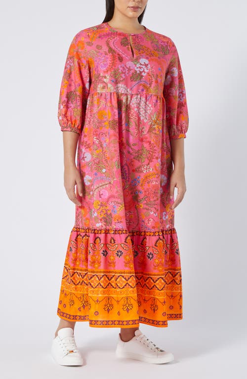 MARINA RINALDI MARINA RINALDI STECCA PRINT TIERED MAXI DRESS 