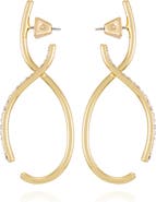 Vince Camuto Crystal Accent Sculpted Gold- Hoop Earrings