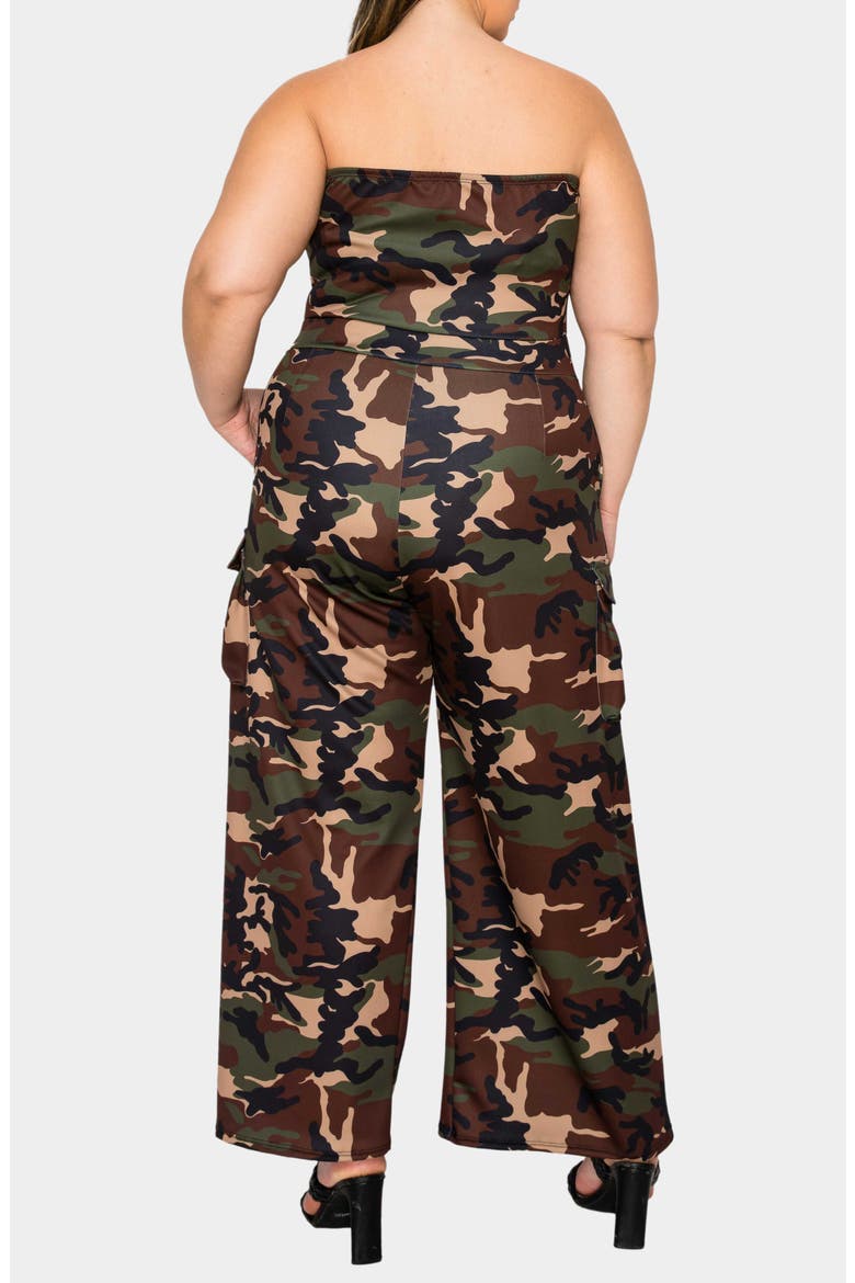 Freya Cargo Strapless Cargo Jumpsuit, Alternate, color, CAMO