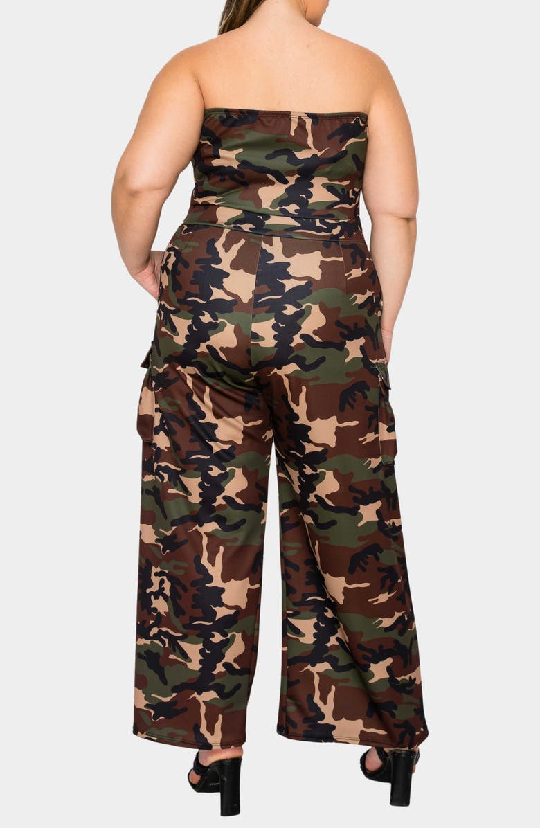 L I V D Freya Cargo Strapless Cargo Jumpsuit, Alternate, color, Camo