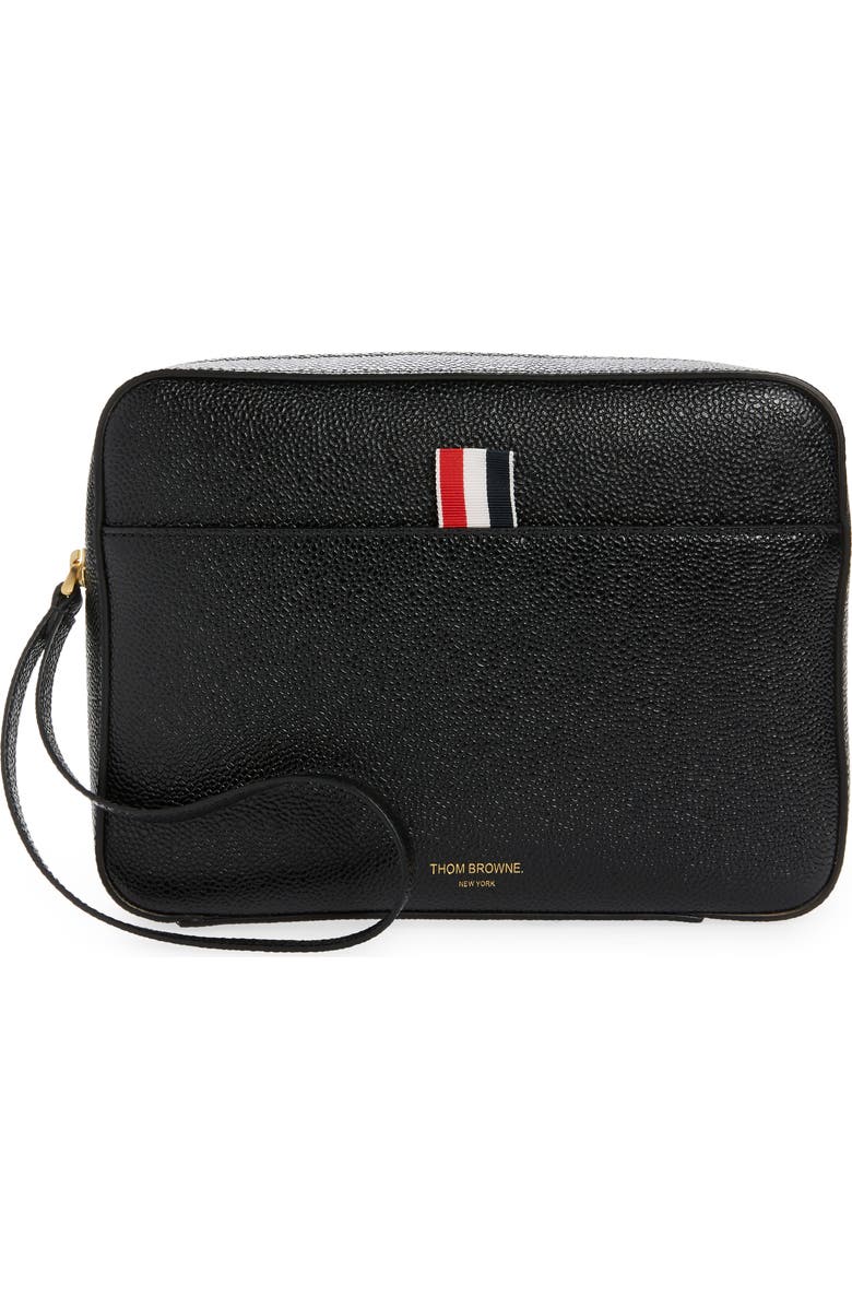 Thom Browne Leather Dopp Kit, Main, color,