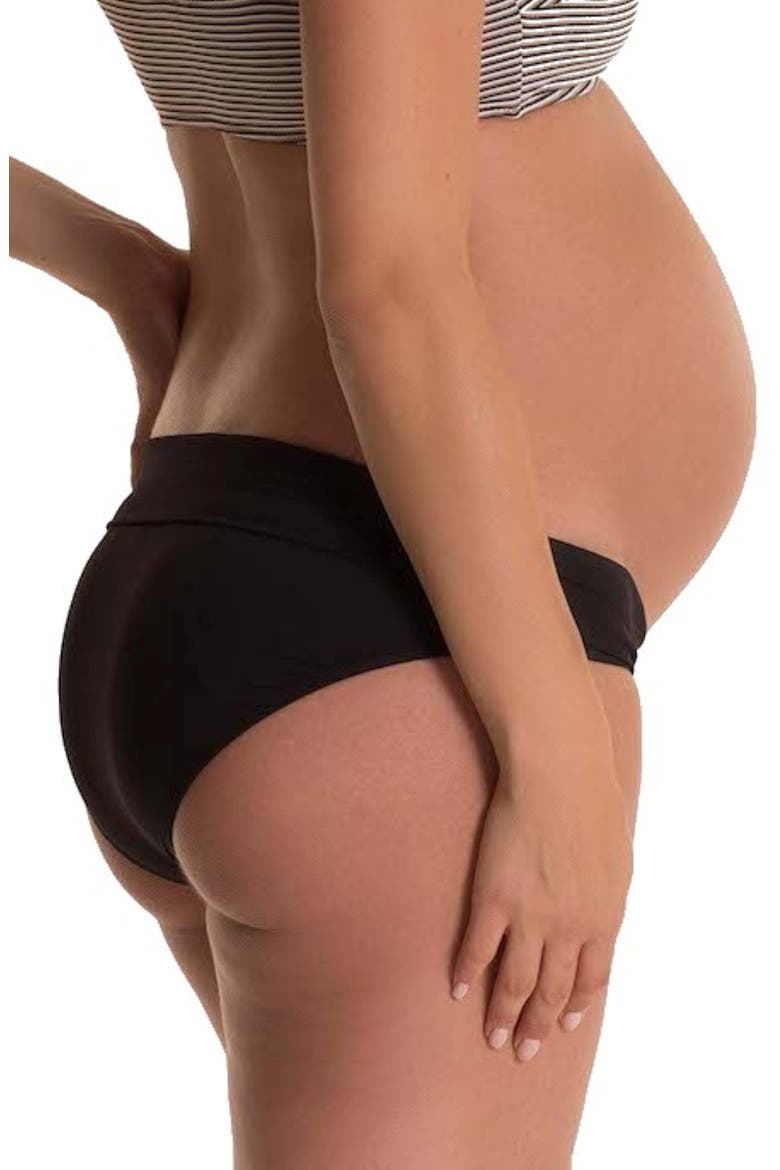 Olivia Maternity Bikini Bottoms, Alternate, color, BLACK
