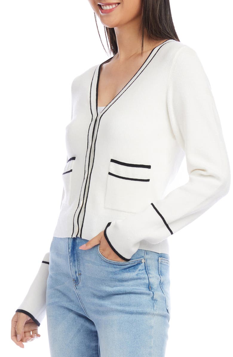 Karen Kane Contrast Trim Cardigan, Alternate, color,