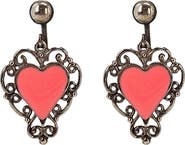 MADISON BEVERLY HILLS Vintage 1970s Pink Heart Earrings