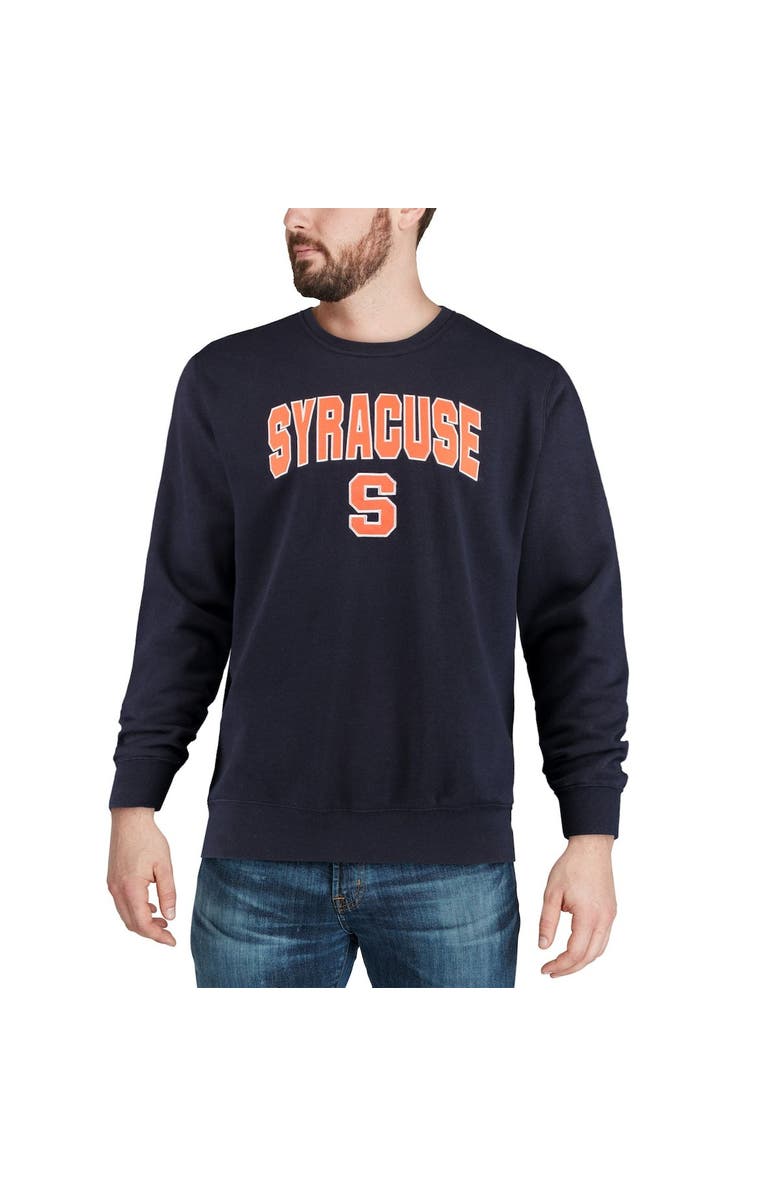 COLOSSEUM Men's Colosseum Navy Syracuse Orange Arch & Logo Crew Neck Sweatshirt, Alternate, color, Navy