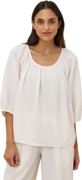 Pact Organic Cotton Coastal Double Gauze Scoop Neck Top